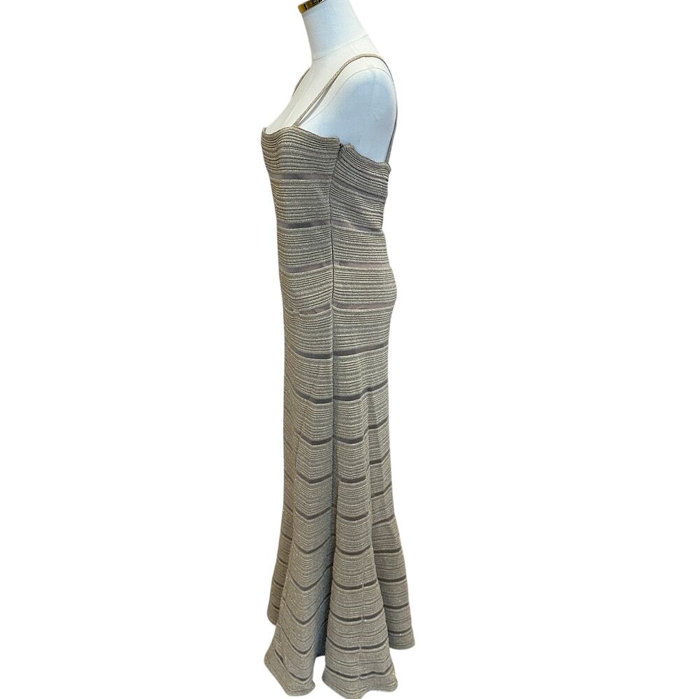 Herve Leger Gold Bandage Gown LARGE Mermaid Metallic Formal Party Designer $1590 - Picture 11 of 14